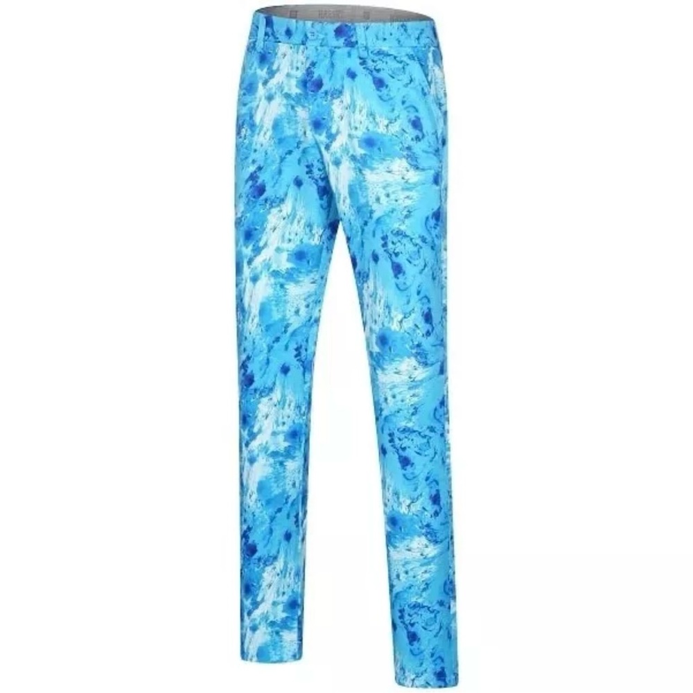 Hreski Golf Pants Mens 32x32 Abstract Blue Watercolor Marble NWT